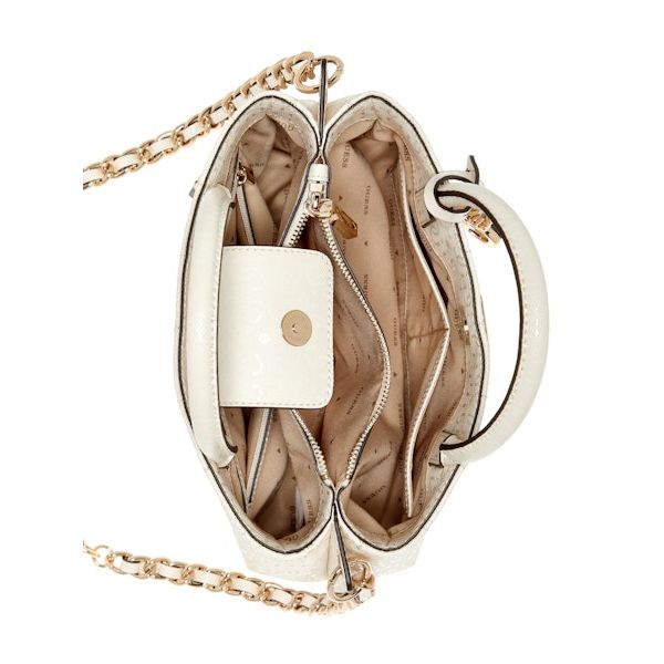 GUESS Aldina Girlfriend Satchel - Off White