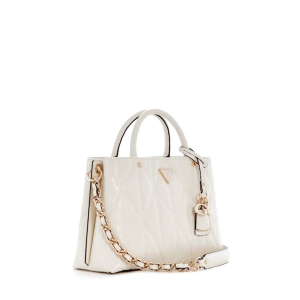 GUESS Aldina Girlfriend Satchel - Off White