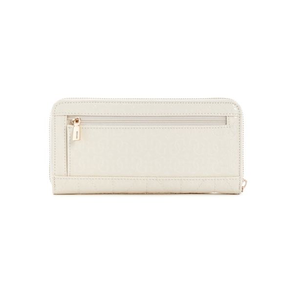 GUESS Aldina SLG Large Zip Around Wallet - Off White