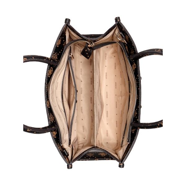 GUESS Silia 2 Compartment Tote Bag - Espresso Logo