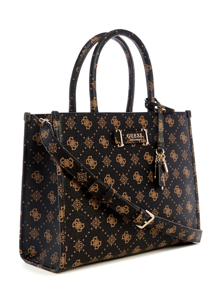 GUESS Silia 2 Compartment Tote Bag - Espresso Logo