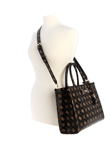 GUESS Silia 2 Compartment Tote Bag - Espresso Logo