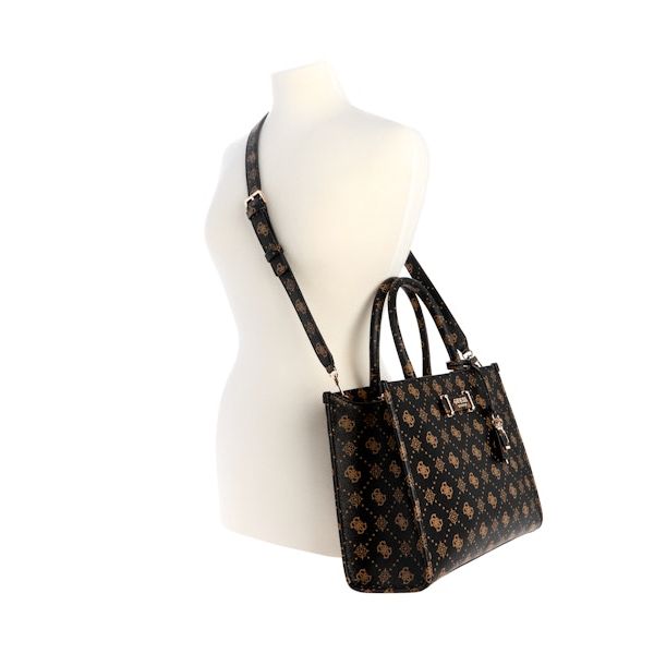 GUESS Silia 2 Compartment Tote Bag - Espresso Logo