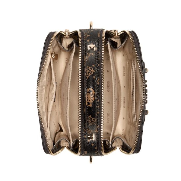 GUESS Silia Mini Satchel Handbag - Espresso Logo