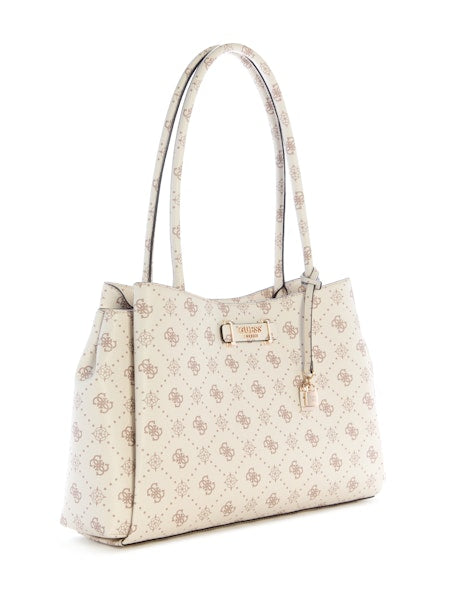 Guess Carrie Logo Girlfriend Carryall - Vanilla Logo