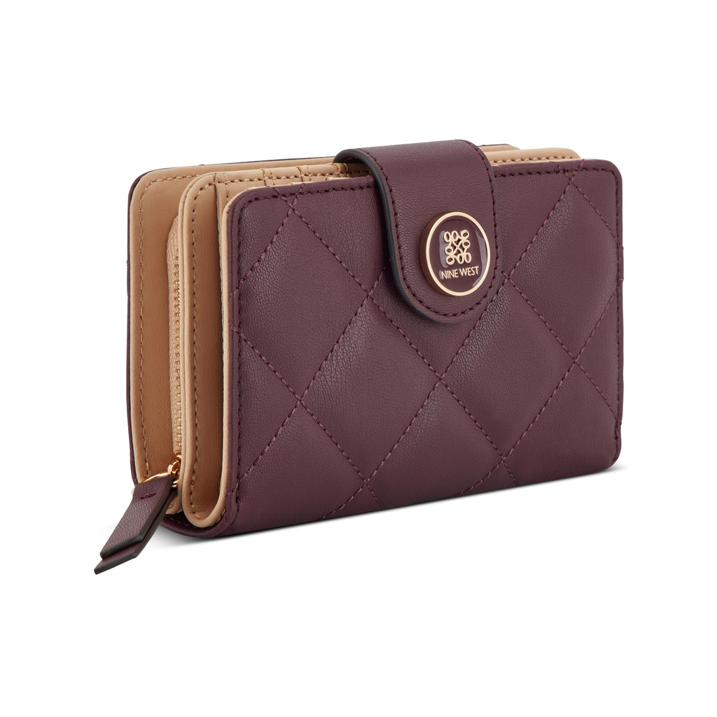 Nine West Handbags HALEEMA SLG FRENCH WALLET BOYSENBERRY