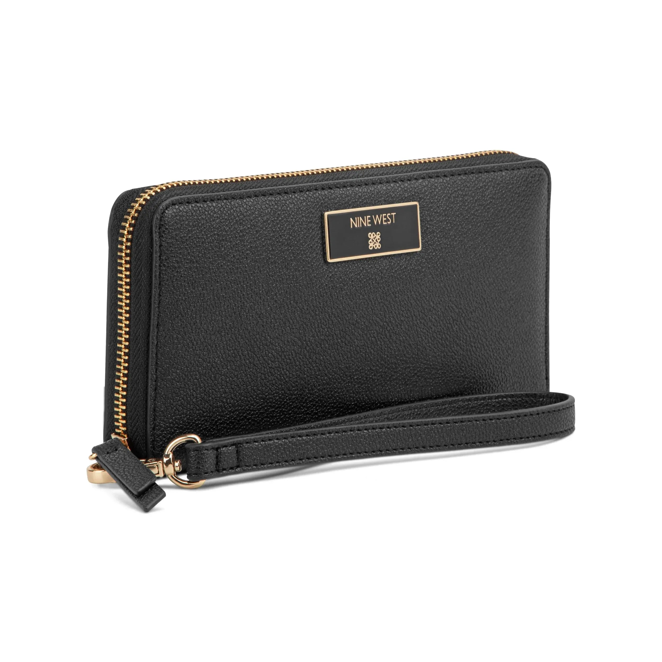 Nine West Mary SLG Zip-Around Wristlet Wallet - Black