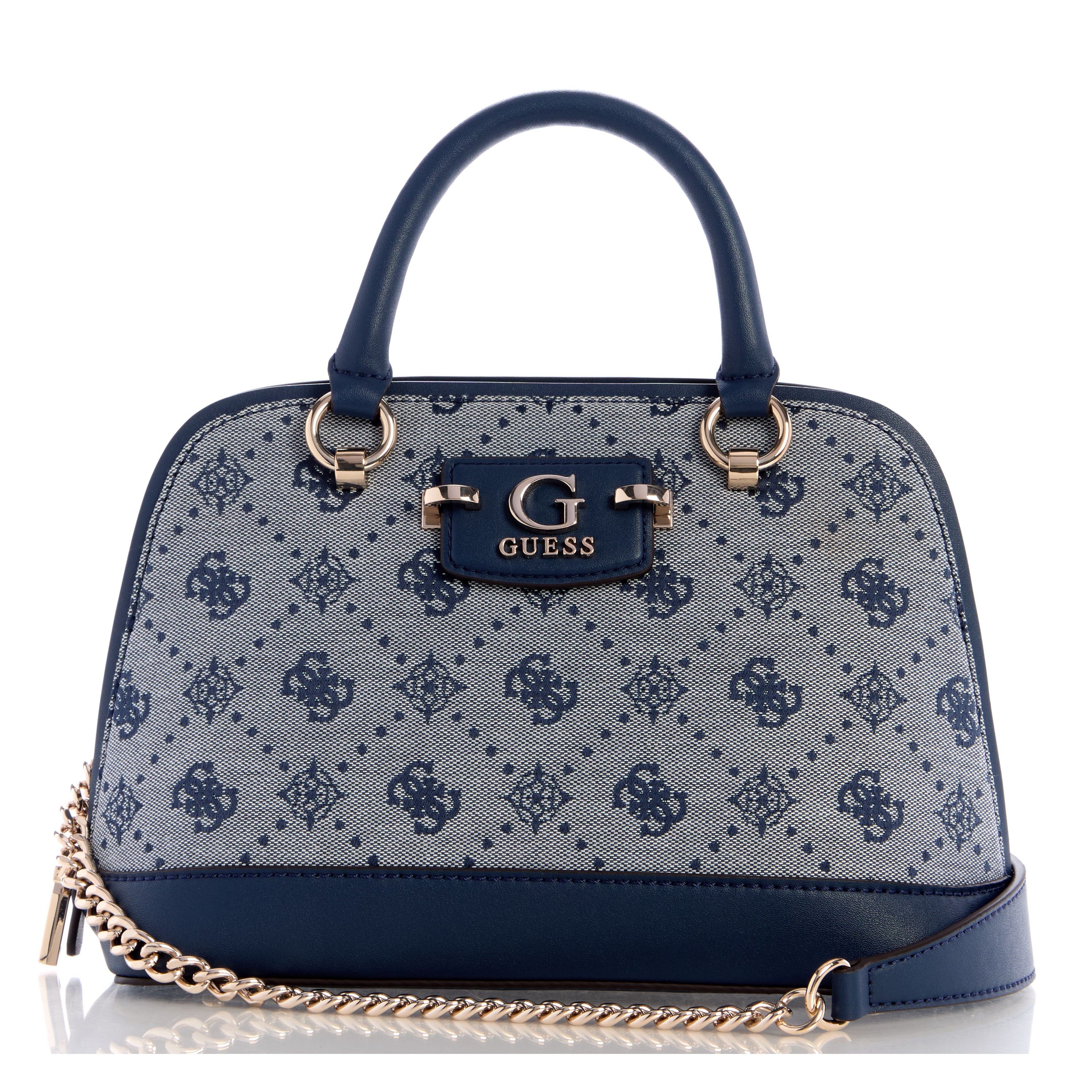 GUESS Neda Dome Satchel - Navy Logo