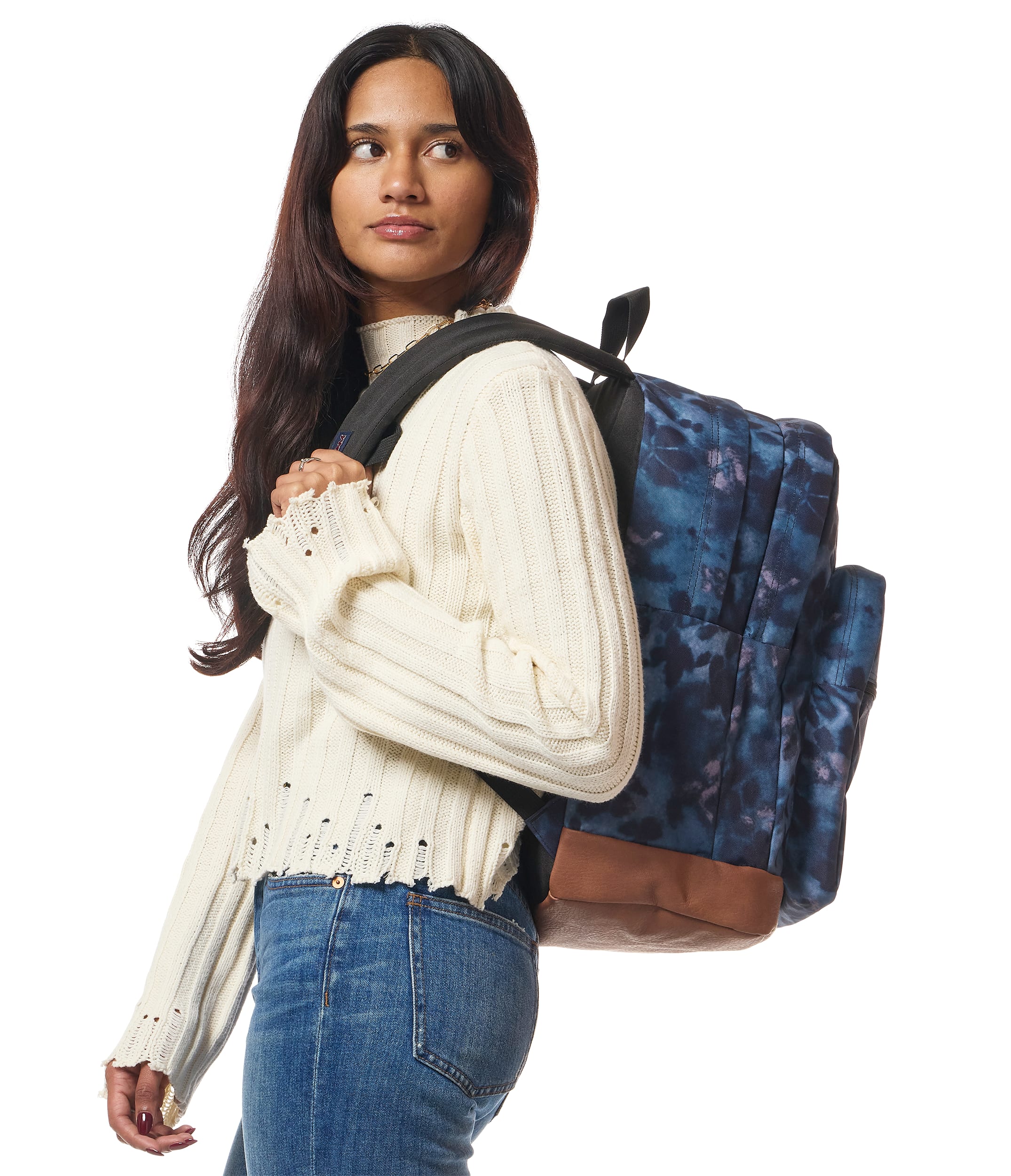 Jansport Cool Student Laptop Backpack - Ghostly Florals Navy