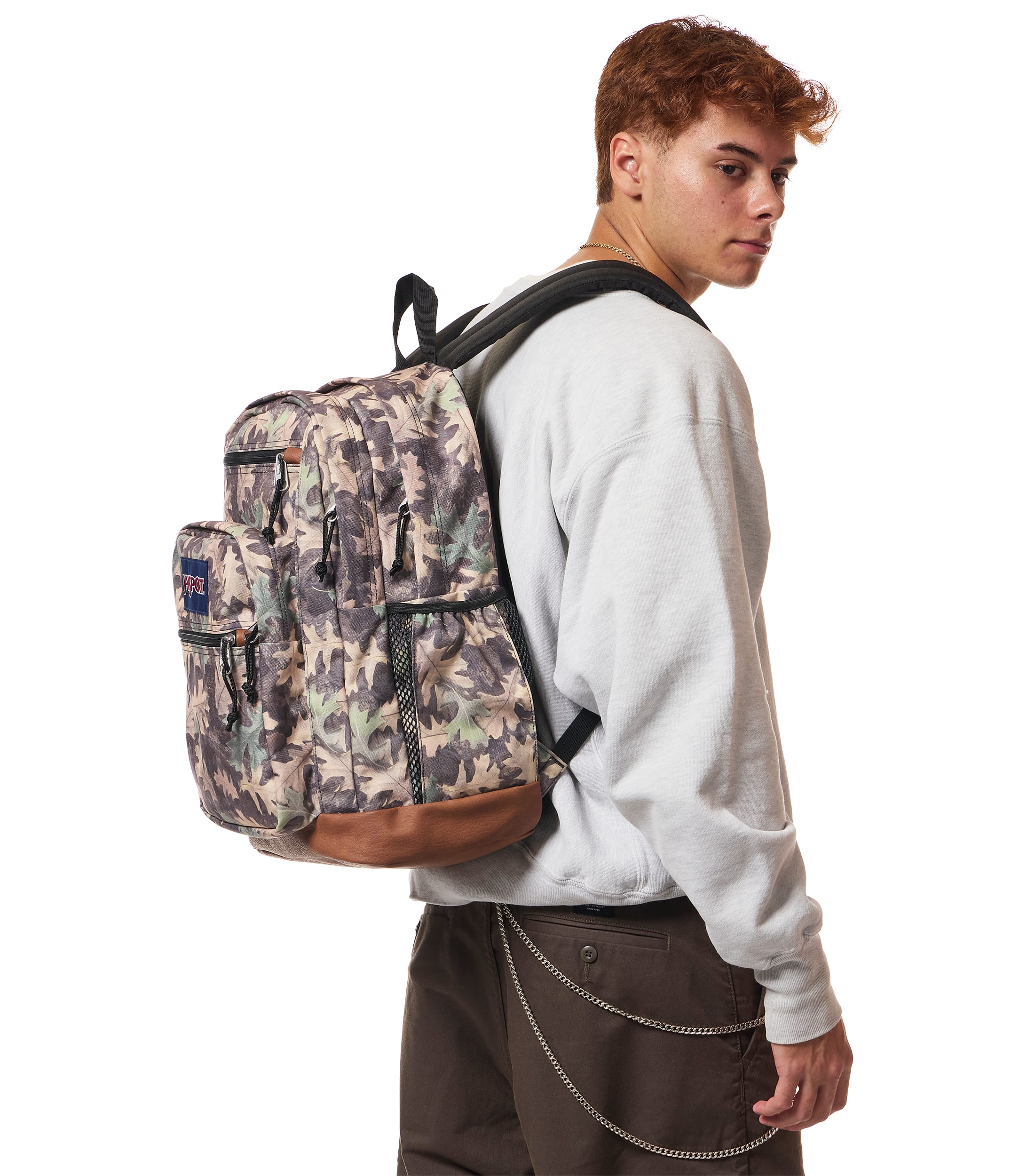 Jansport Cool Student Laptop Backpack - Woodland Camo Green