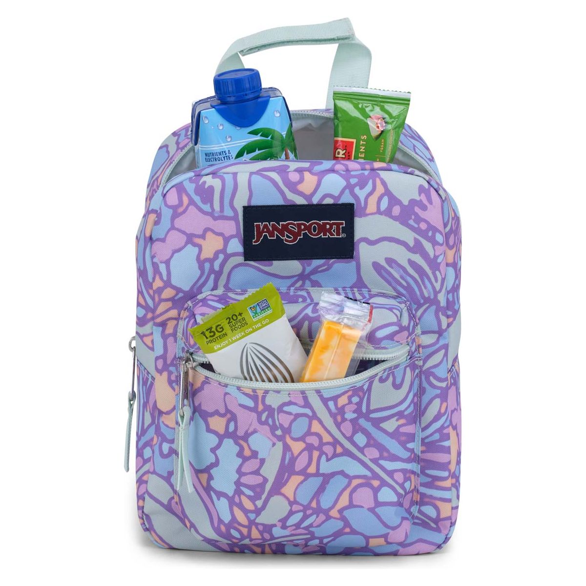 Jansport Big Break Lunch Bag - Fluid Floral Pastel Lilac