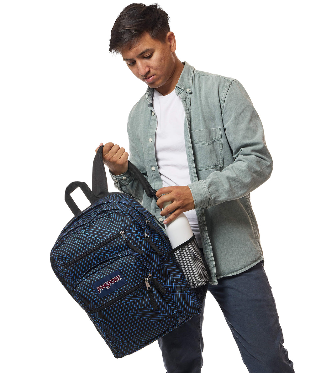 JanSport Big Student Laptop Backpack - Team Stripes Black