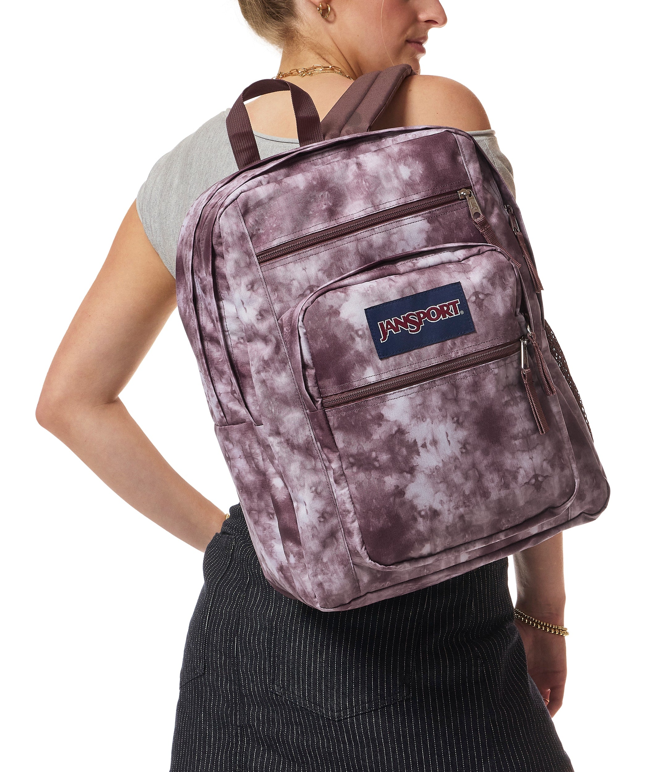 JanSport Big Student Laptop Backpack - Ice Dye Mahogany Haze