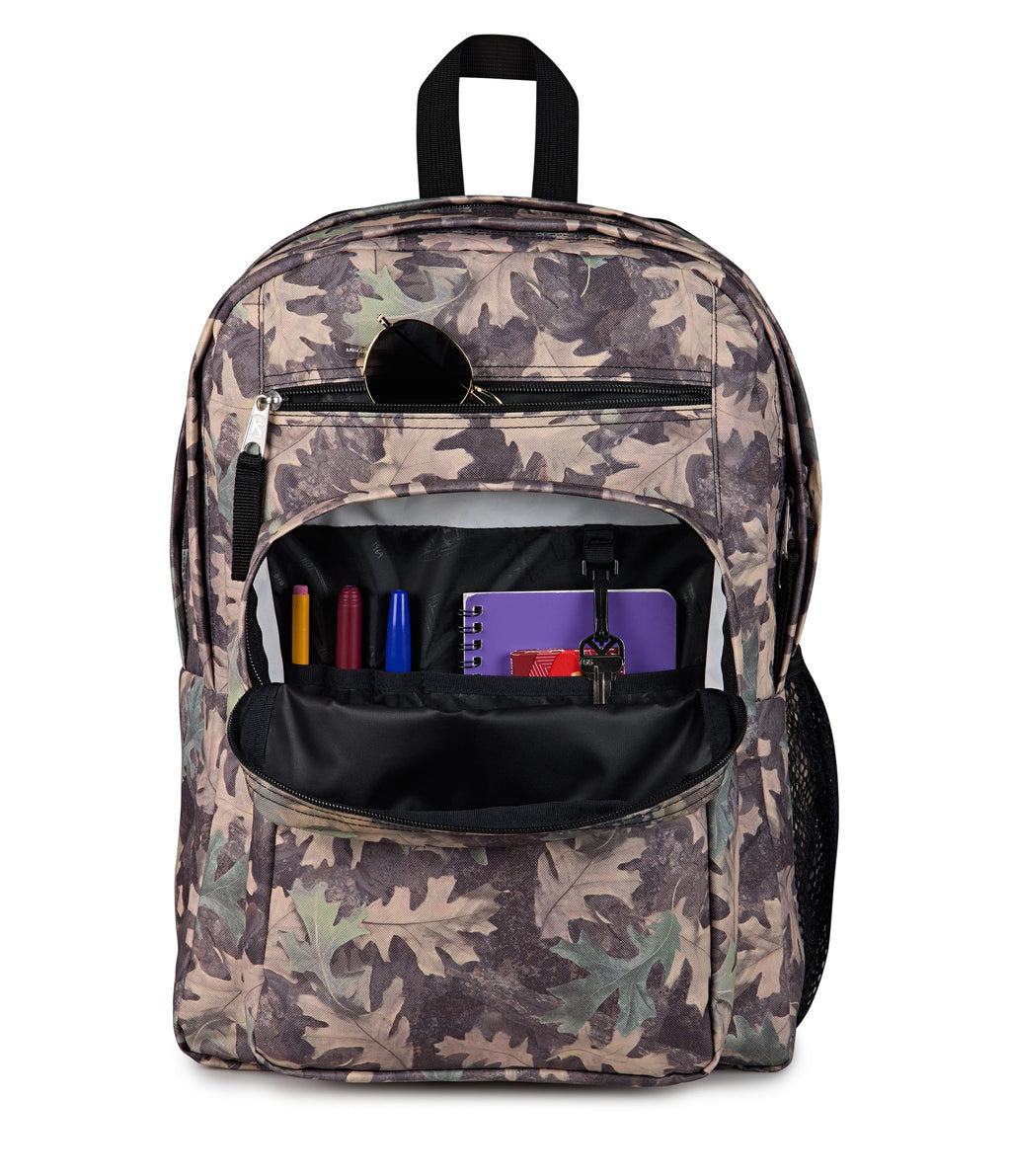 JanSport Big Student Laptop Backpack - Woodland Camo Green