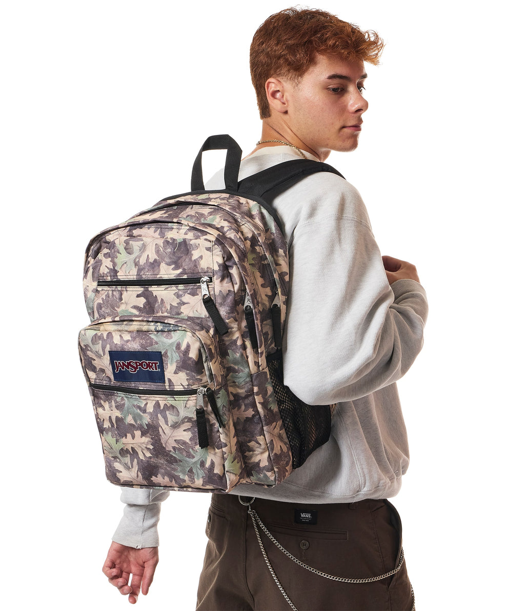 JanSport Big Student Laptop Backpack - Woodland Camo Green