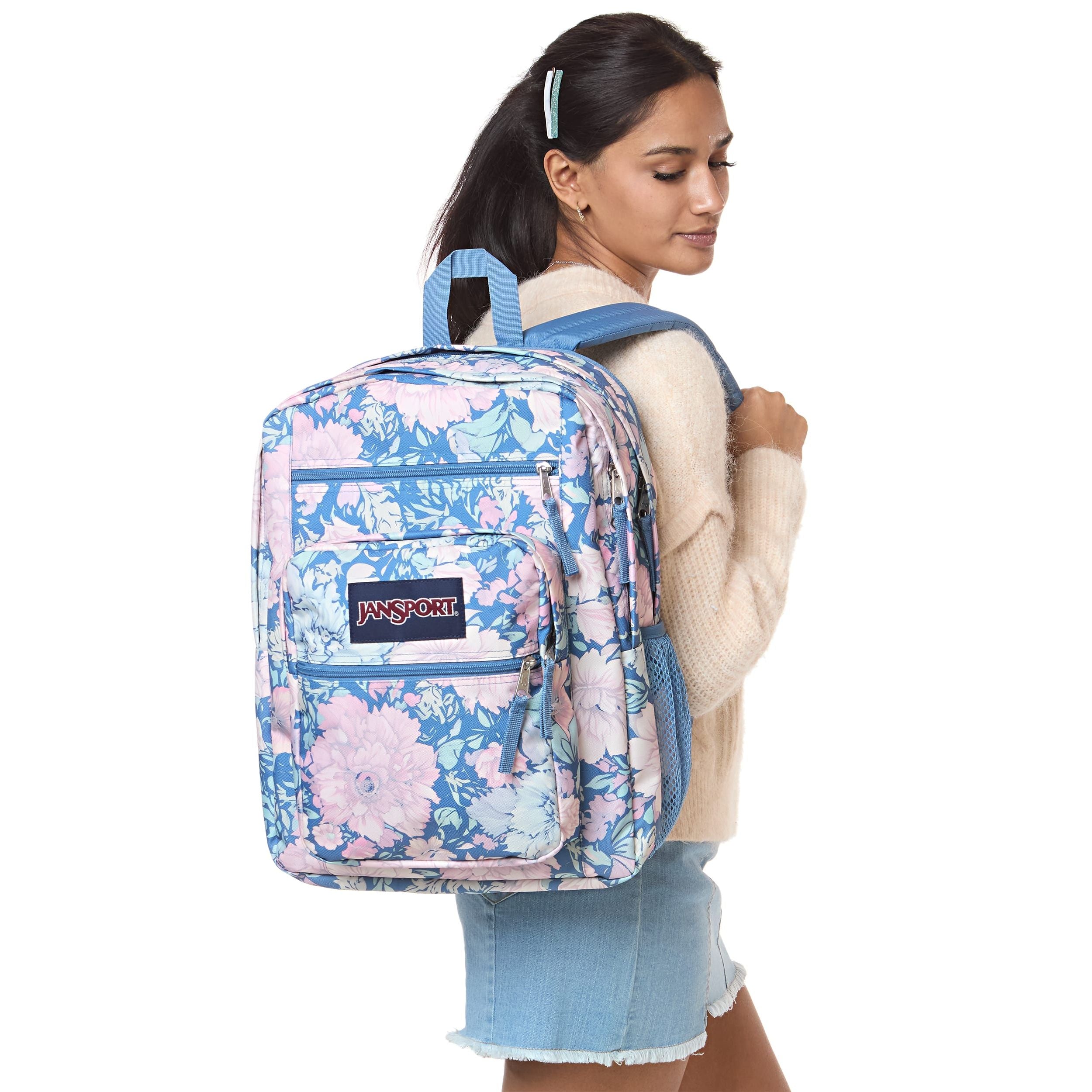 JanSport Big Student Backpack - Faded Tapestry Elemental Blue