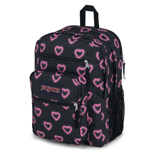 Jansport Big Student Backpack - Happy Hearts Black