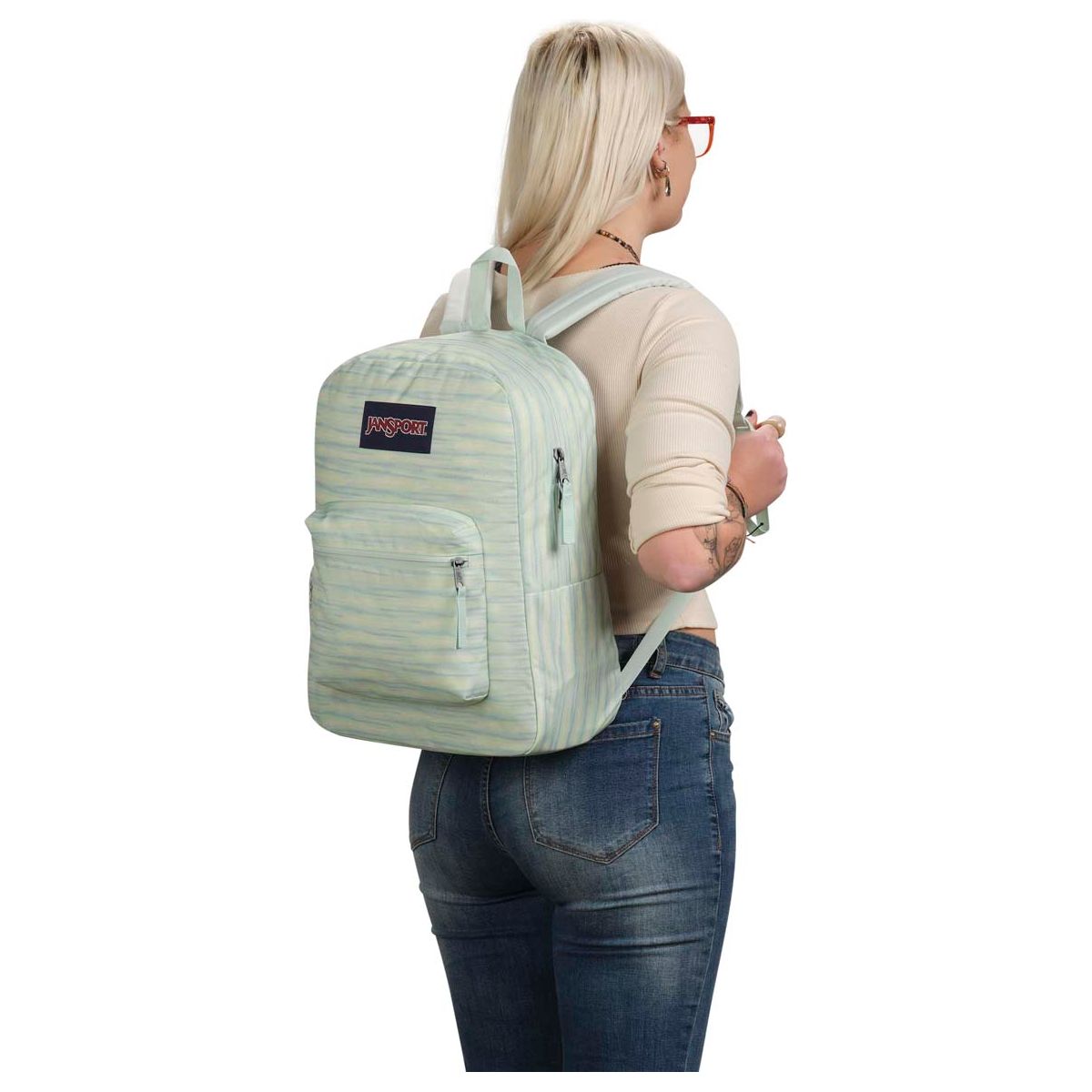Sac à dos JanSport Cross Town – 70S Space Dye Fresh Mint