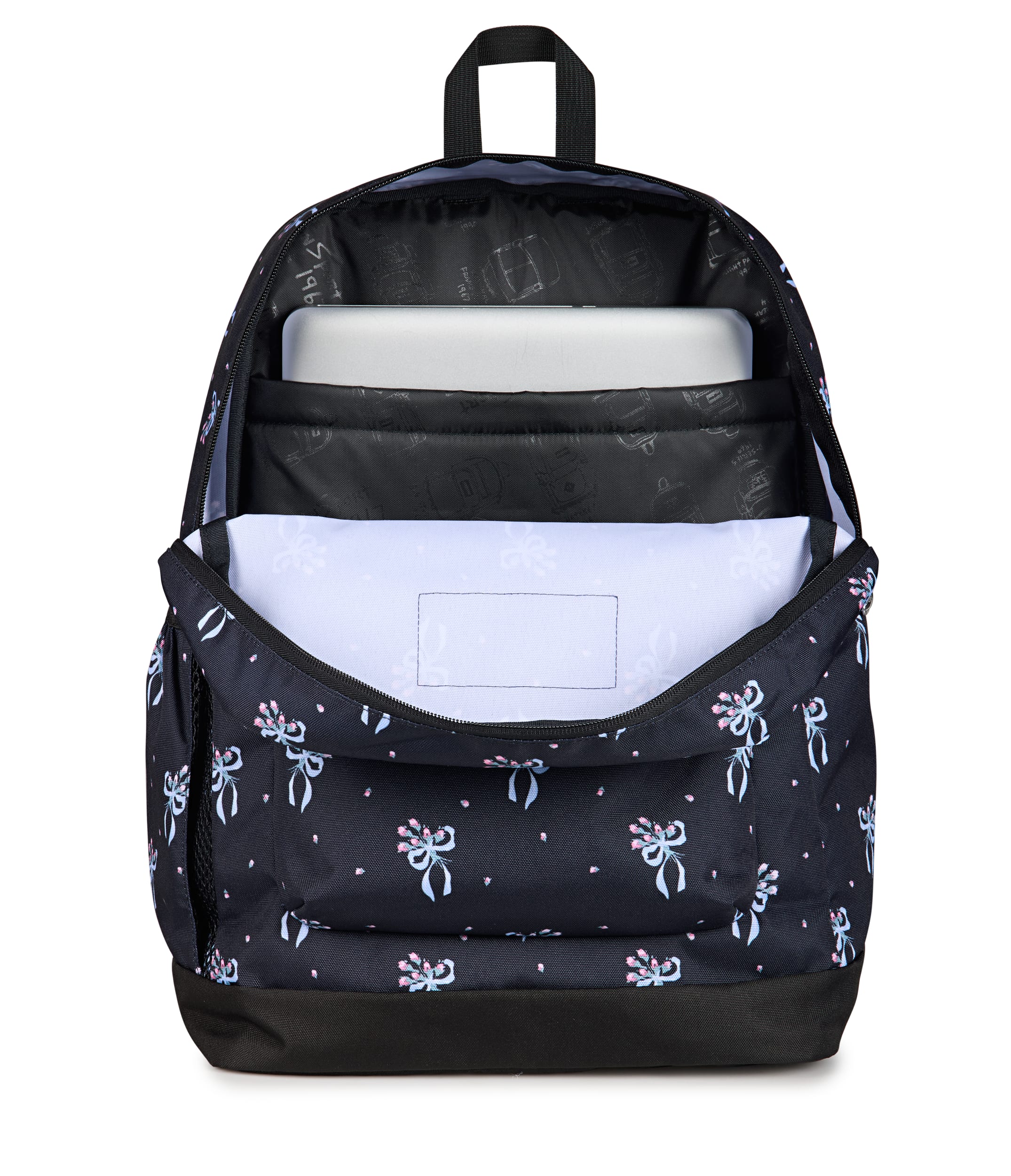 JanSport Cross Town Plus Laptop Backpack - Pastel Petals Black