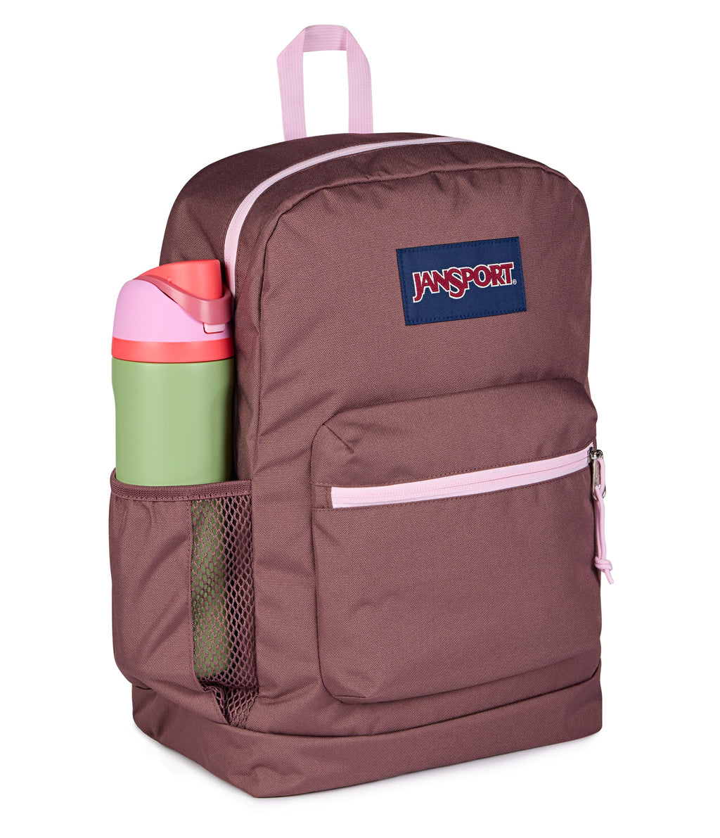 JanSport Cross Town Plus Laptop Backpack - Color Blocked Mahogany Haze