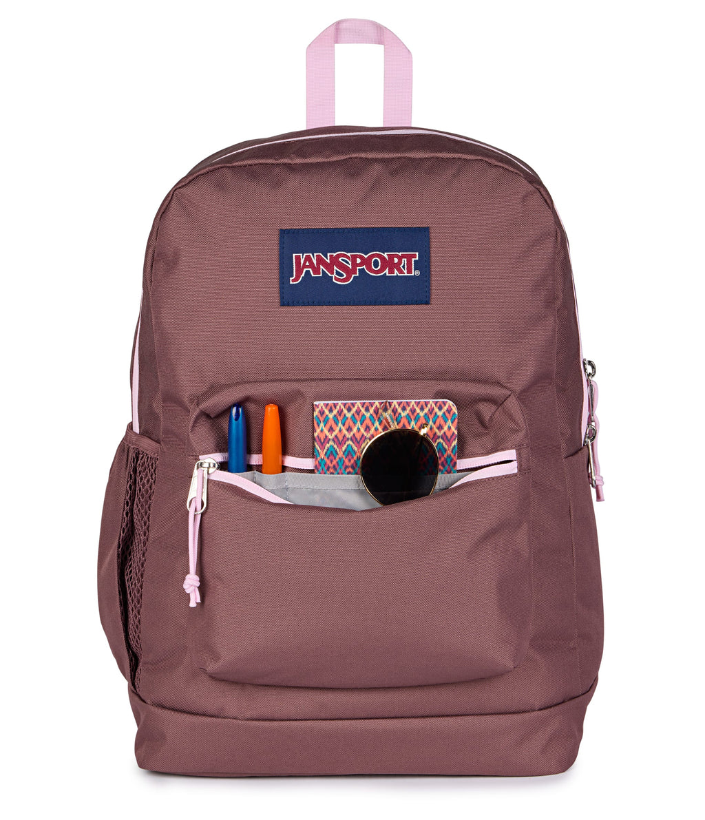 JanSport Cross Town Plus Laptop Backpack - Color Blocked Mahogany Haze
