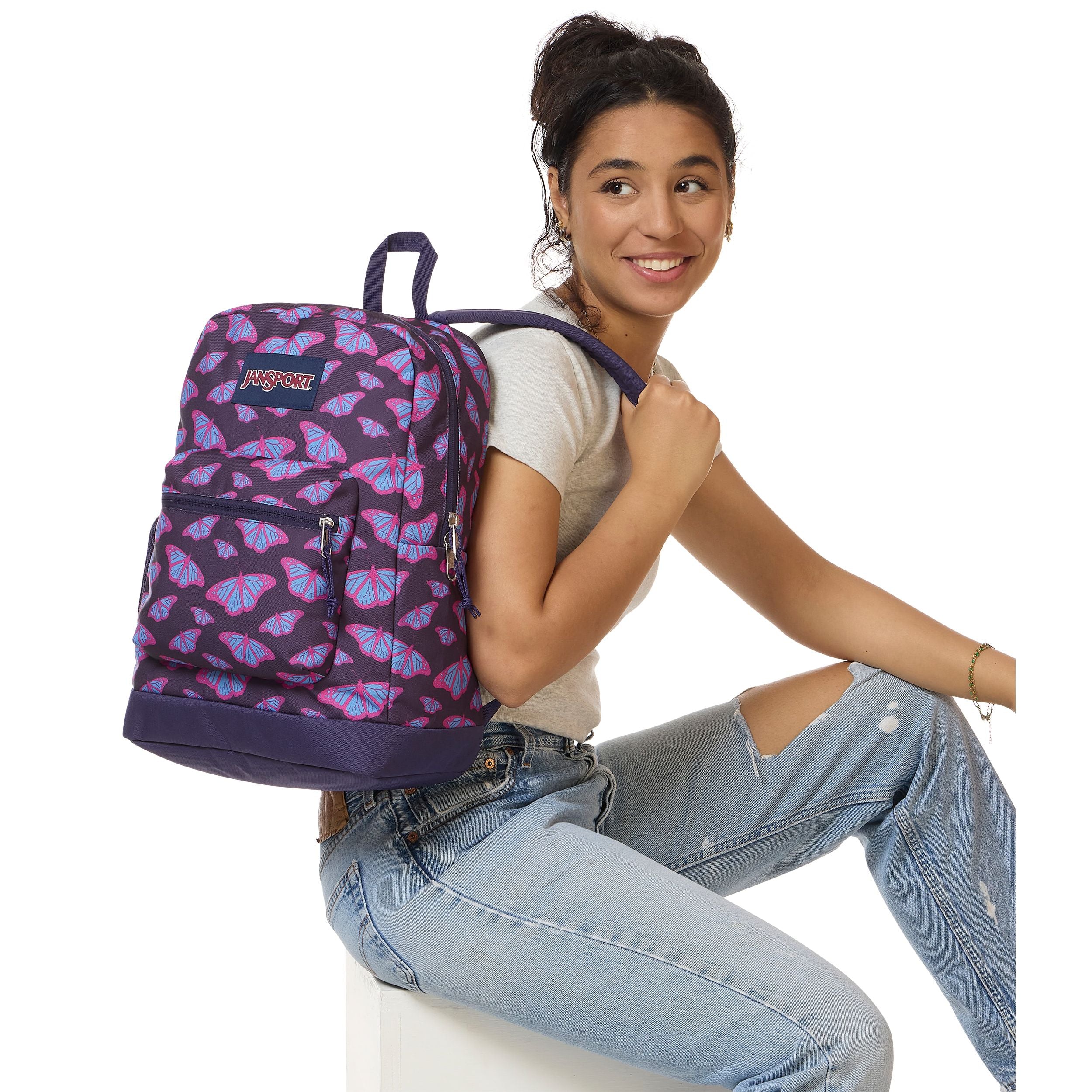 JanSport Cross Town Plus Laptop Backpack - Flutter By Purple