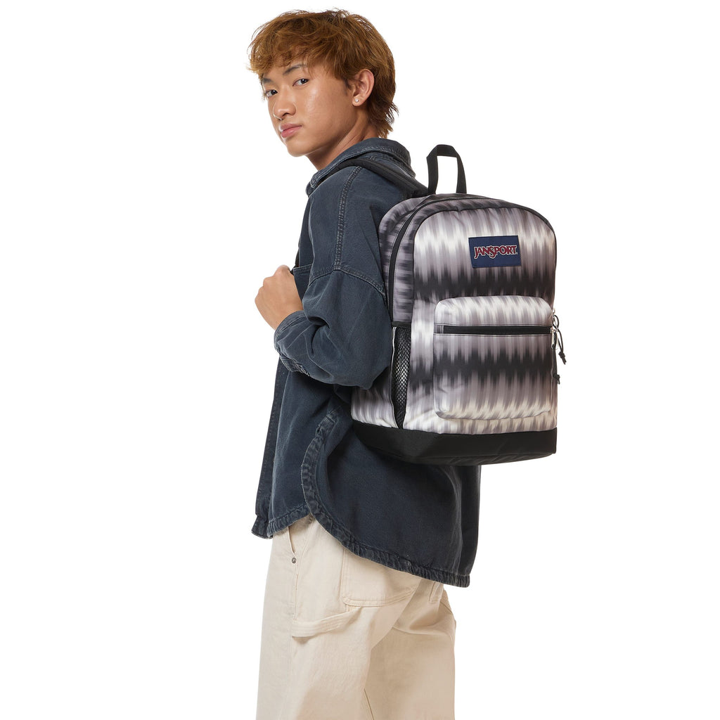 JanSport Cross Town Plus Laptop Backpack - Digi Tie Dye Black