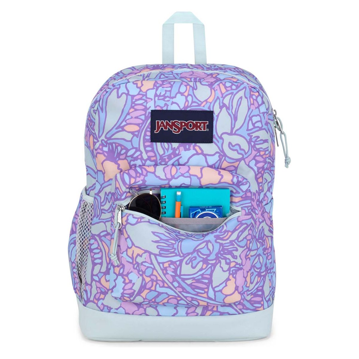 JanSport Cross Town Plus - Fluid Floral Pastel Lilac