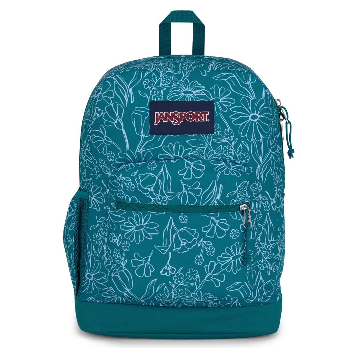 JanSport Cross Town Plus Laptop Backpack - Delightful Daisies Green
