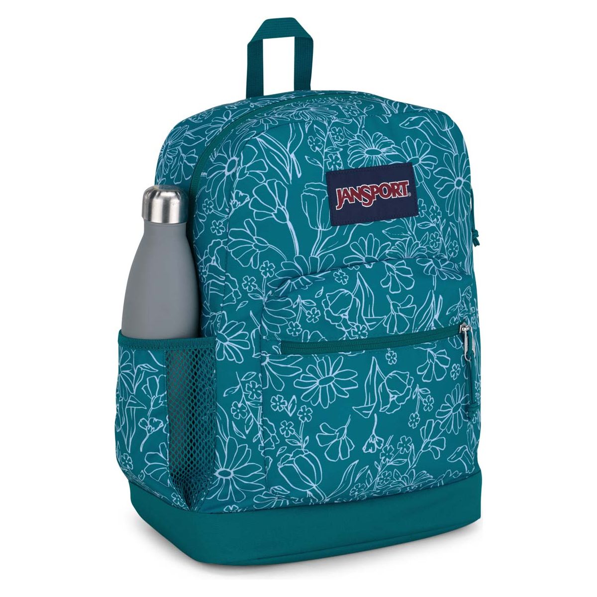 JanSport Cross Town Plus Laptop Backpack - Delightful Daisies Green
