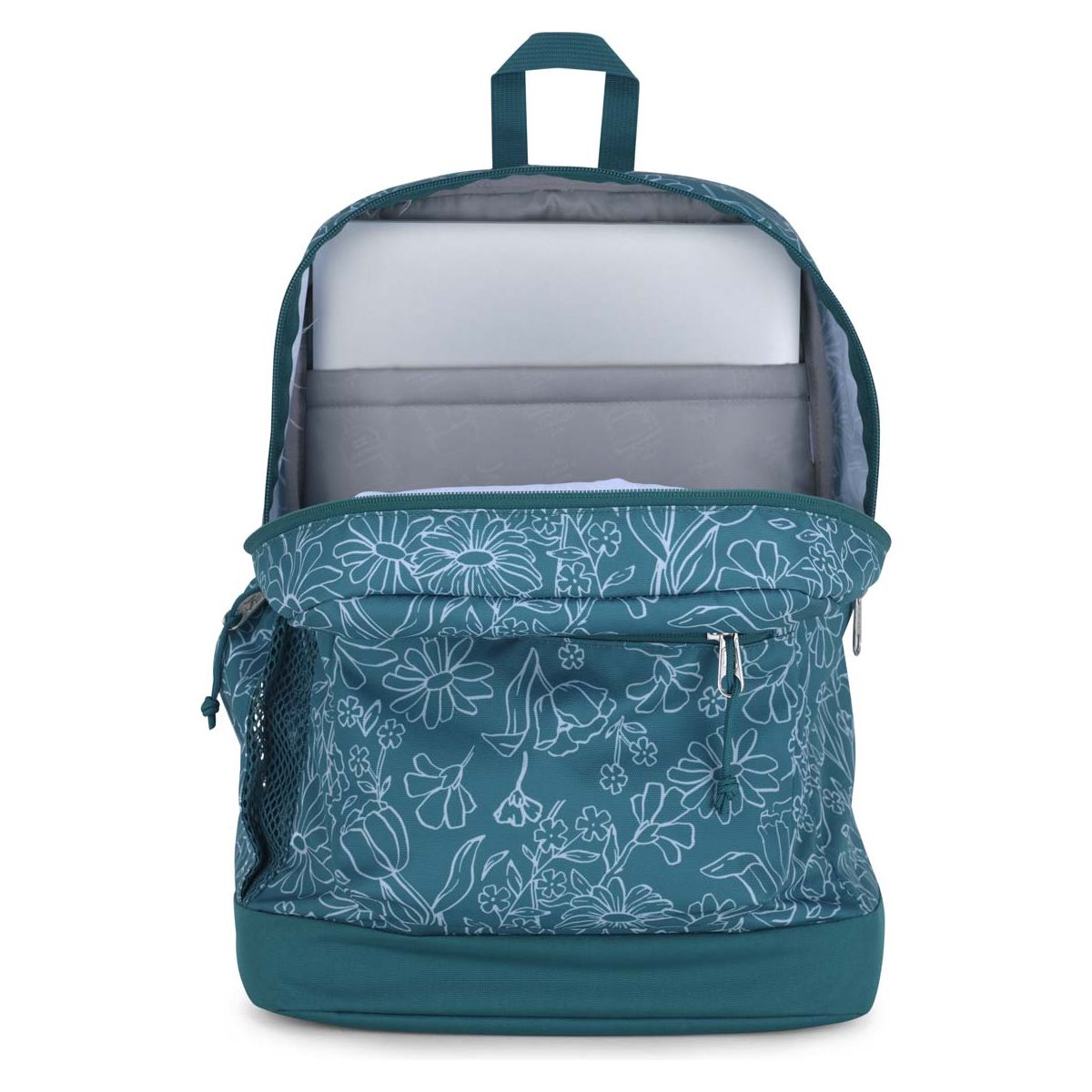 JanSport Cross Town Plus Laptop Backpack - Delightful Daisies Green