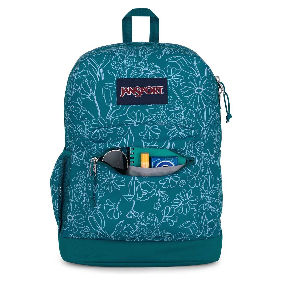 JanSport Cross Town Plus Laptop Backpack - Delightful Daisies Green