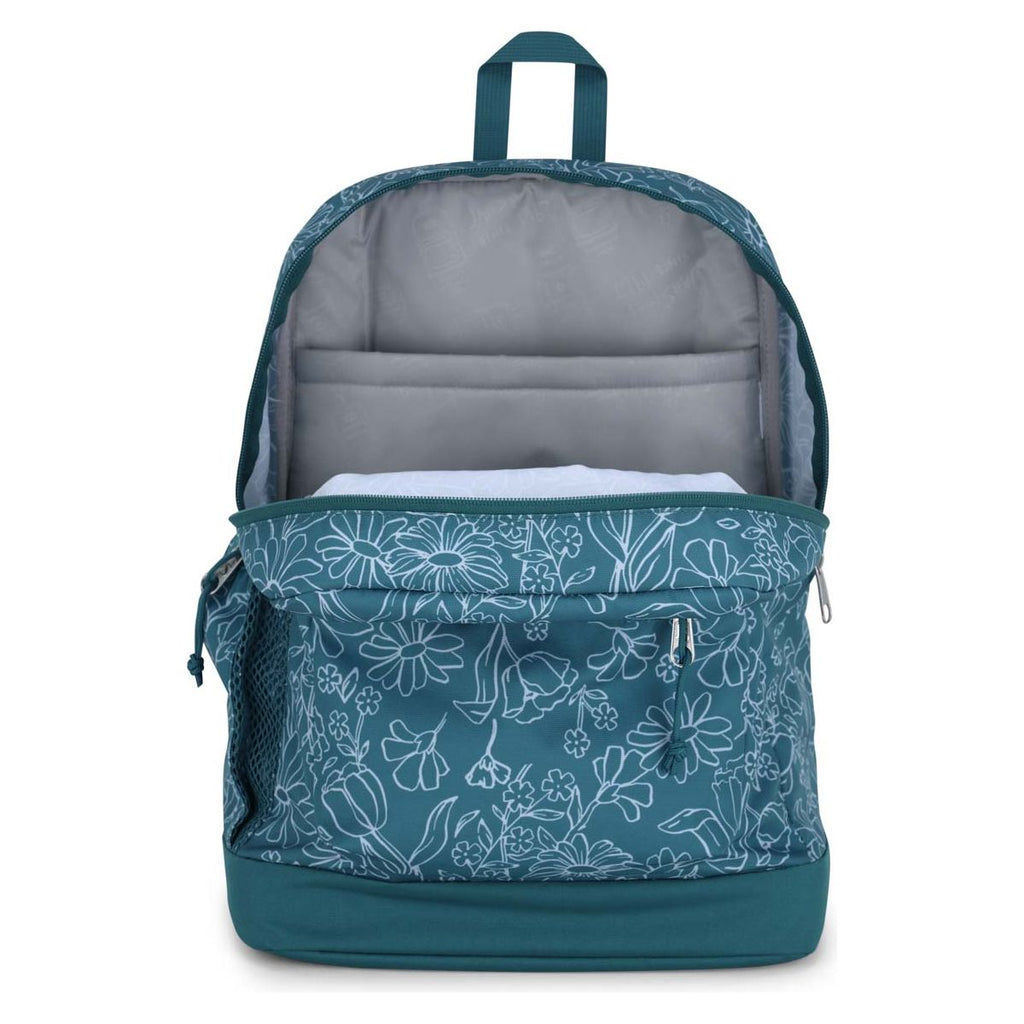 JanSport Cross Town Plus Laptop Backpack - Delightful Daisies Green