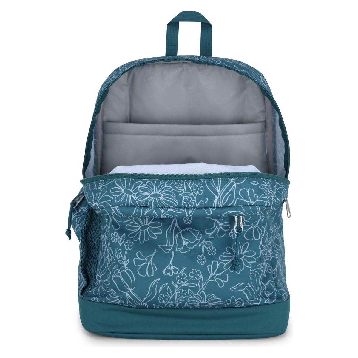 JanSport Cross Town Plus Laptop Backpack - Delightful Daisies Green