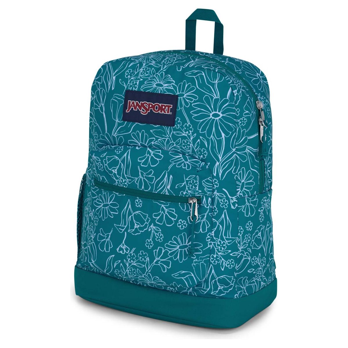JanSport Cross Town Plus Laptop Backpack - Delightful Daisies Green