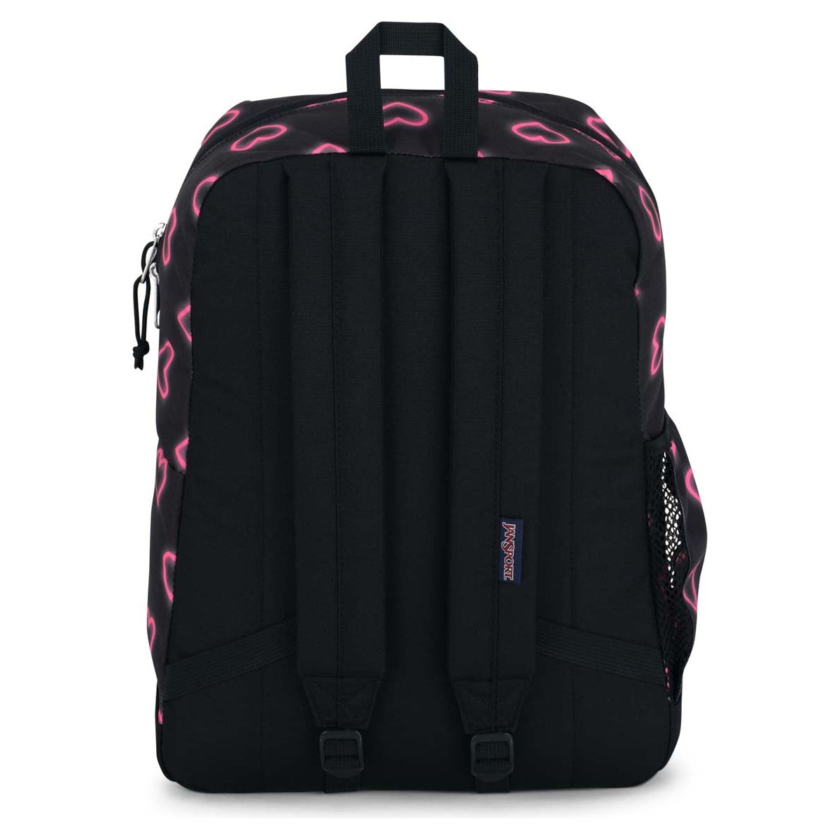 JanSport Cross Town Plus Laptop Backpack - Happy Hearts Black