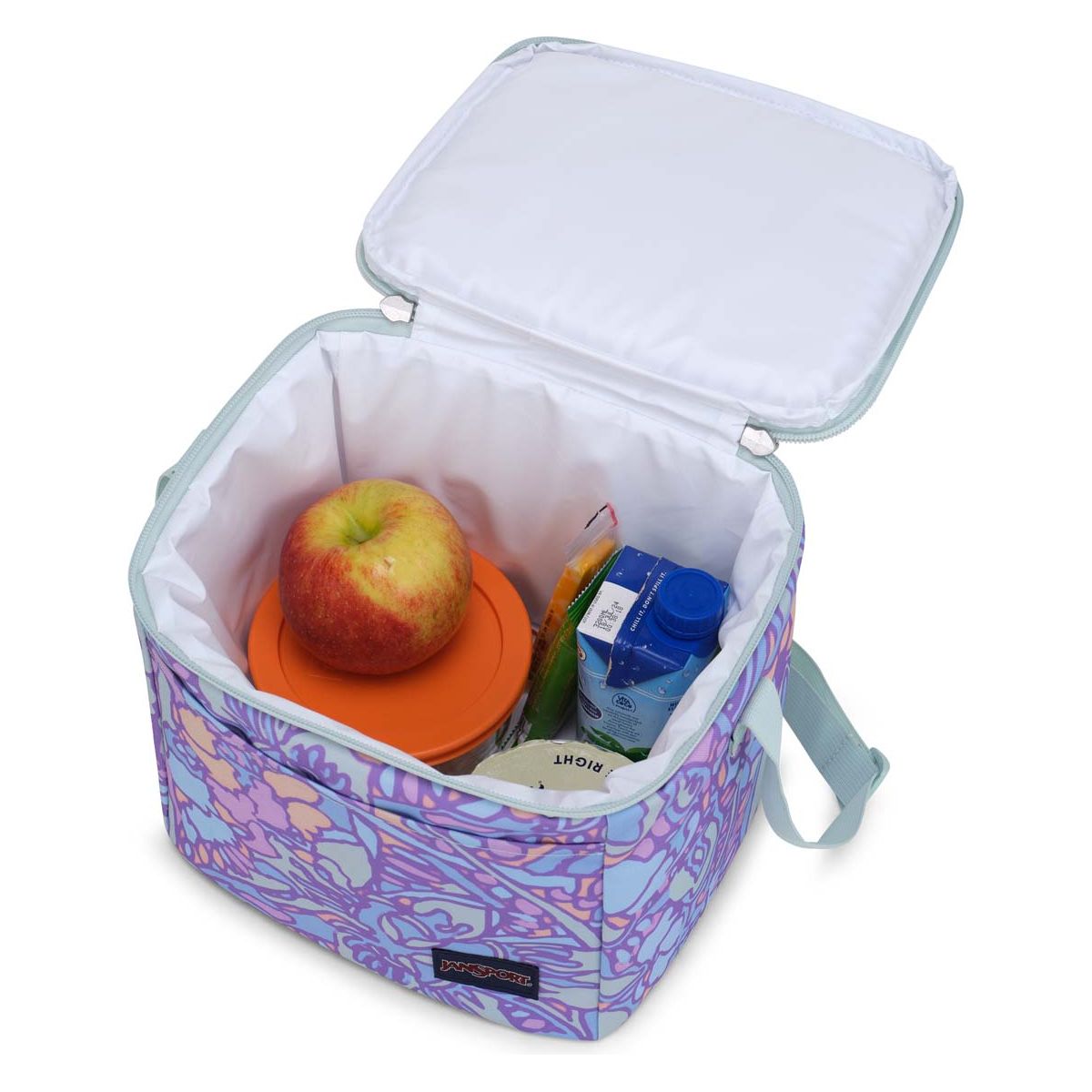 JanSport Super Snack Lunch Bag - Fluid Floral Pastel Lilac