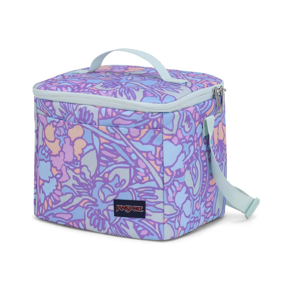 JanSport Super Snack Lunch Bag - Fluid Floral Pastel Lilac