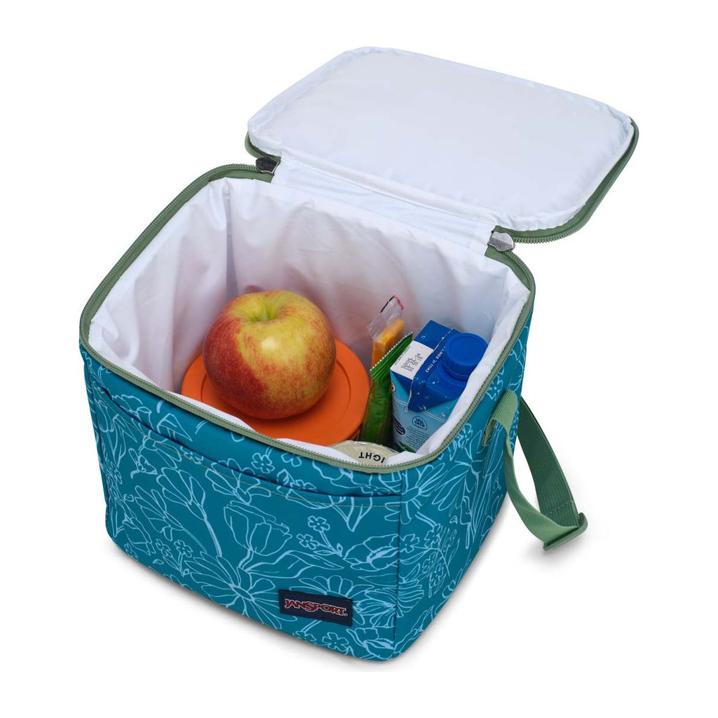 JanSport Super Snack Lunch Bag - Delightful Daisies Green