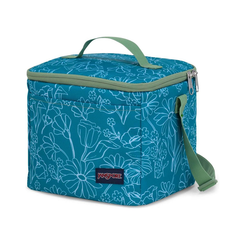 JanSport Super Snack Lunch Bag - Delightful Daisies Green