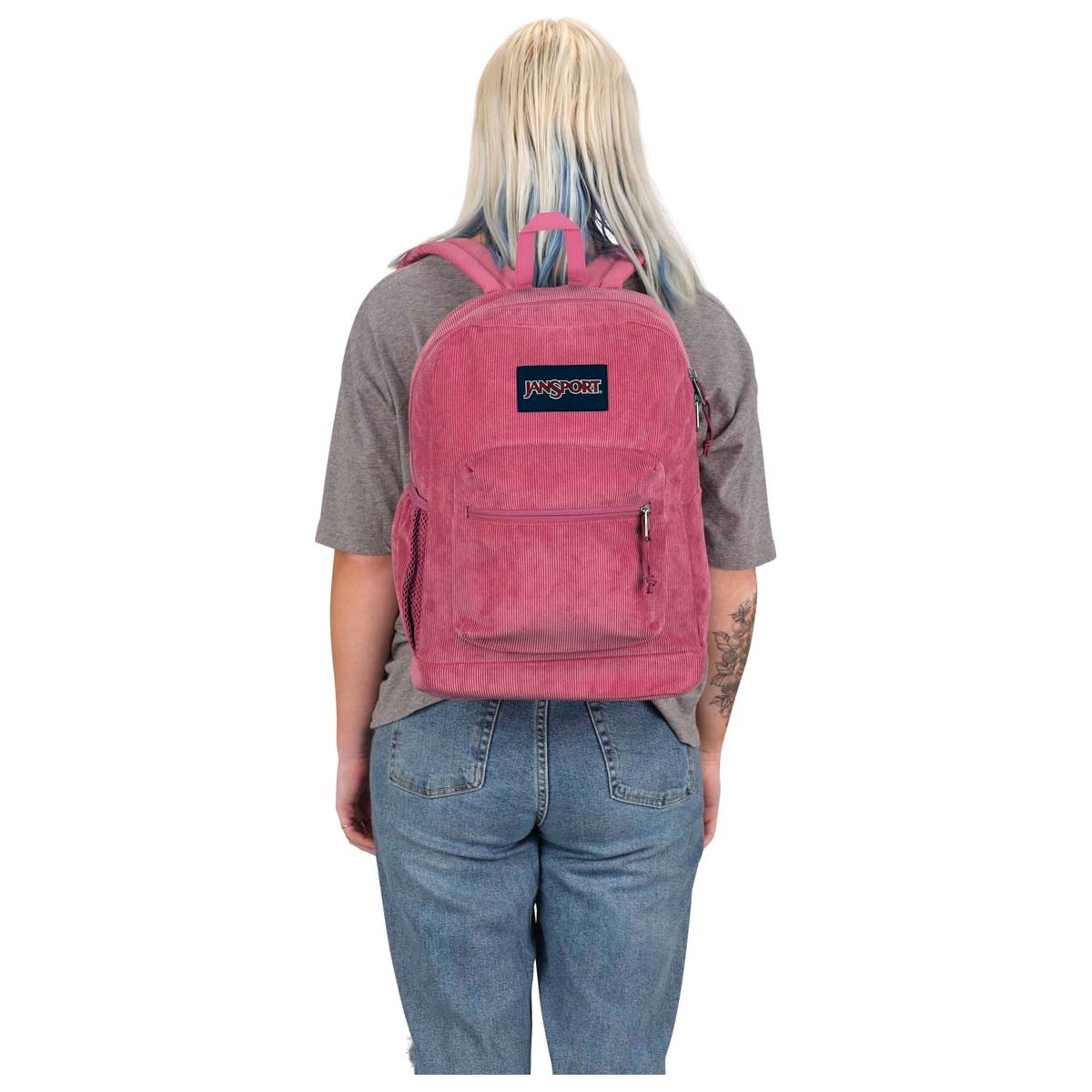 JanSport Cross Town Plus Remix Backpack - Mauve Haze Corduroy