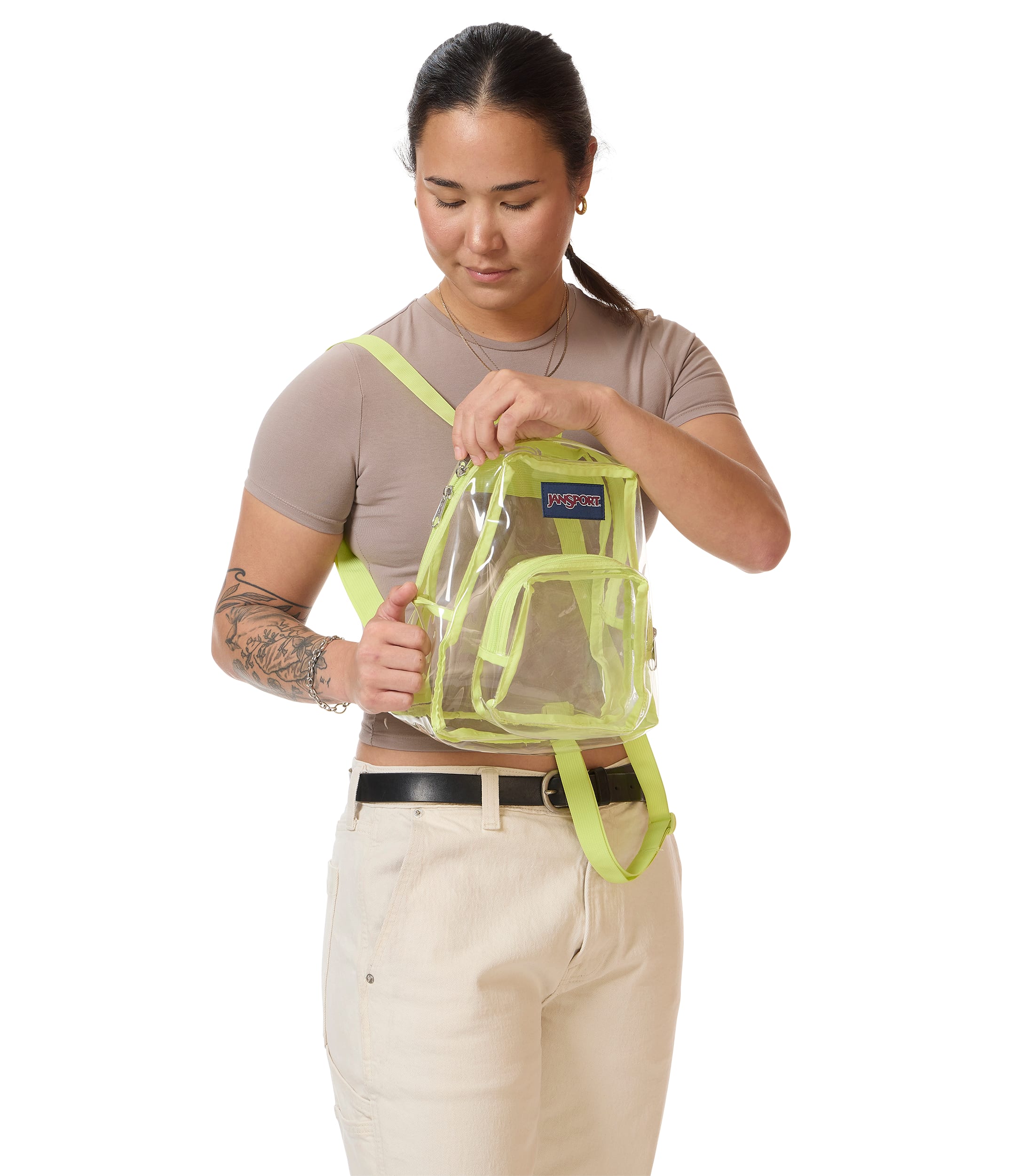 Jansport Clear Mini Pack - Clear/Citron Lime