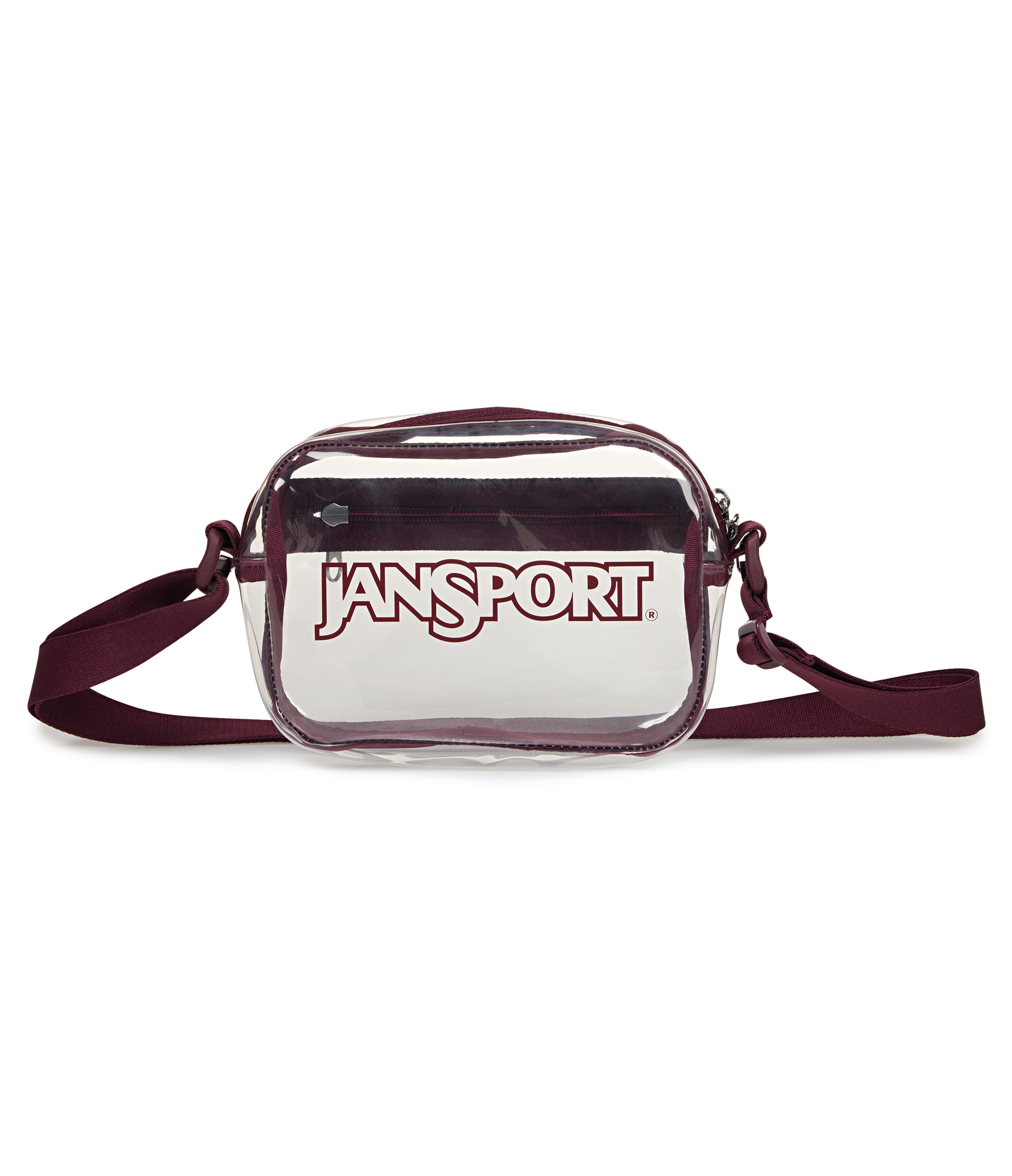 Jansport Clear Crossbody - Clear/Cherry Lequer