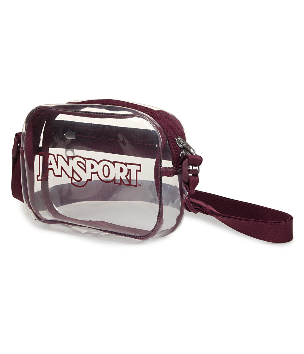 Jansport Clear Crossbody - Clear/Cherry Lequer