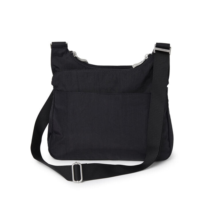 Baggallini Cross Over Crossbody - Black With Sand Lining