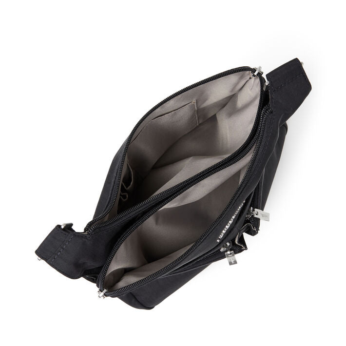 Baggallini Cross Over Crossbody - Black With Sand Lining