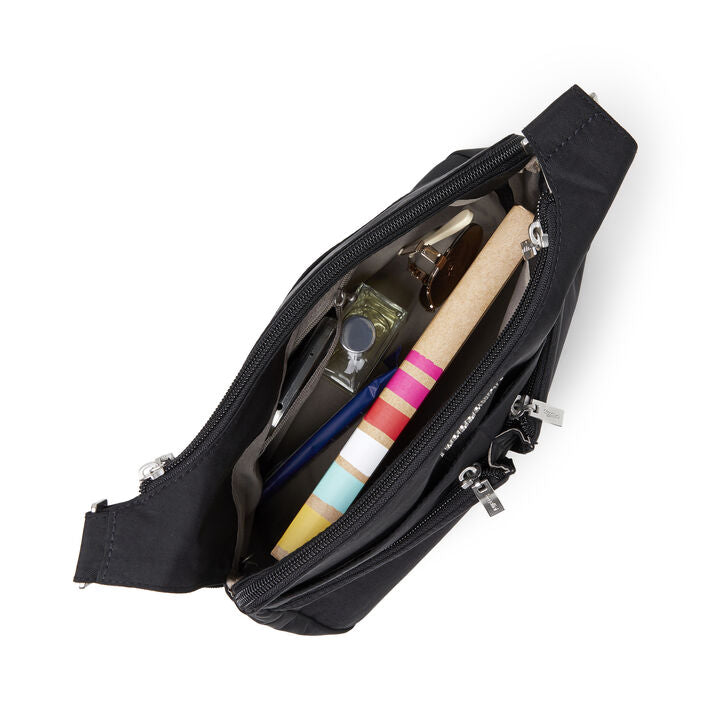 Baggallini Cross Over Crossbody - Black With Sand Lining