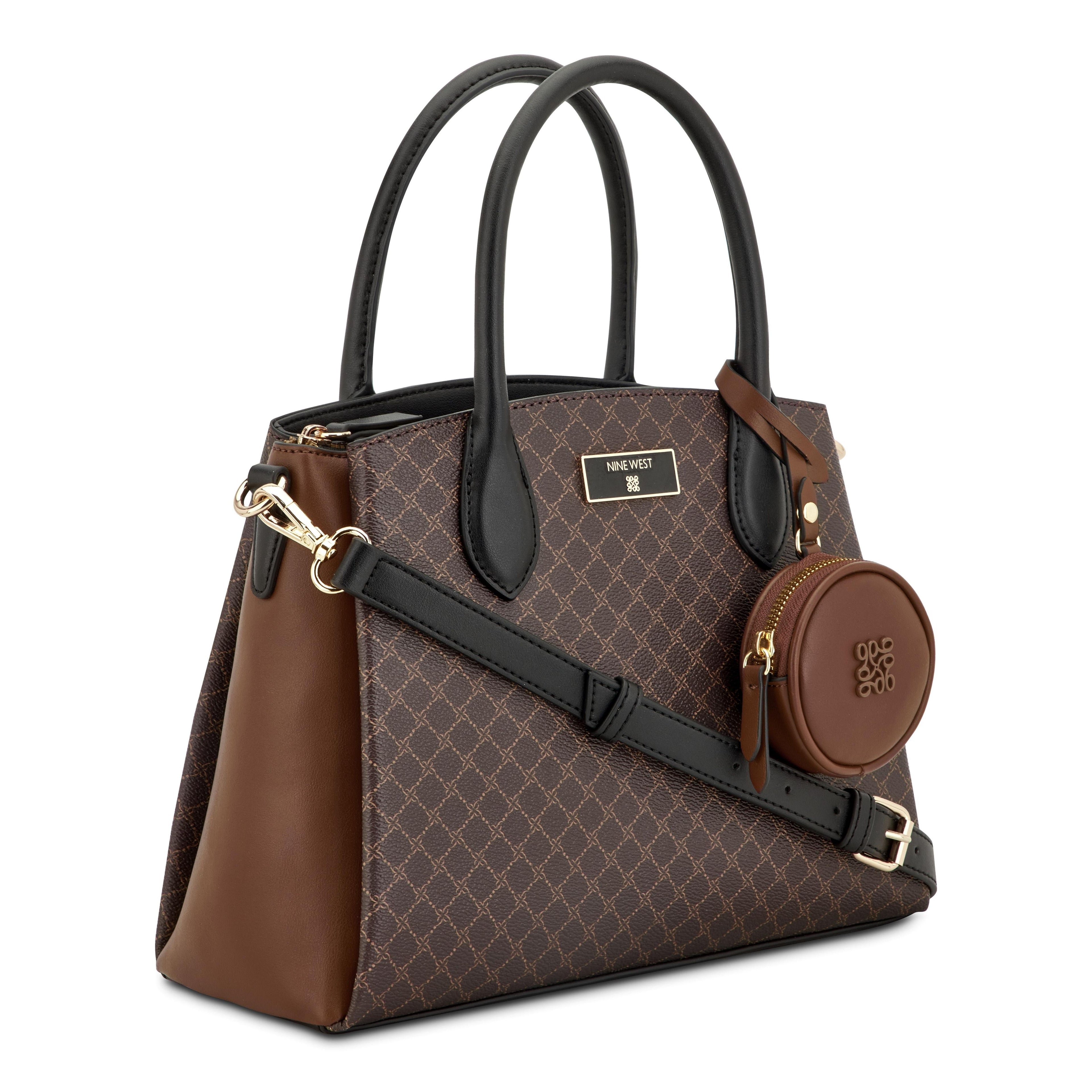 Nine West Handbags MARY SATCHEL BROWN/BLACK