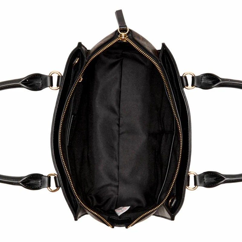 Sacoche à 3 Compartiments Nine West Innes - Noir Marron