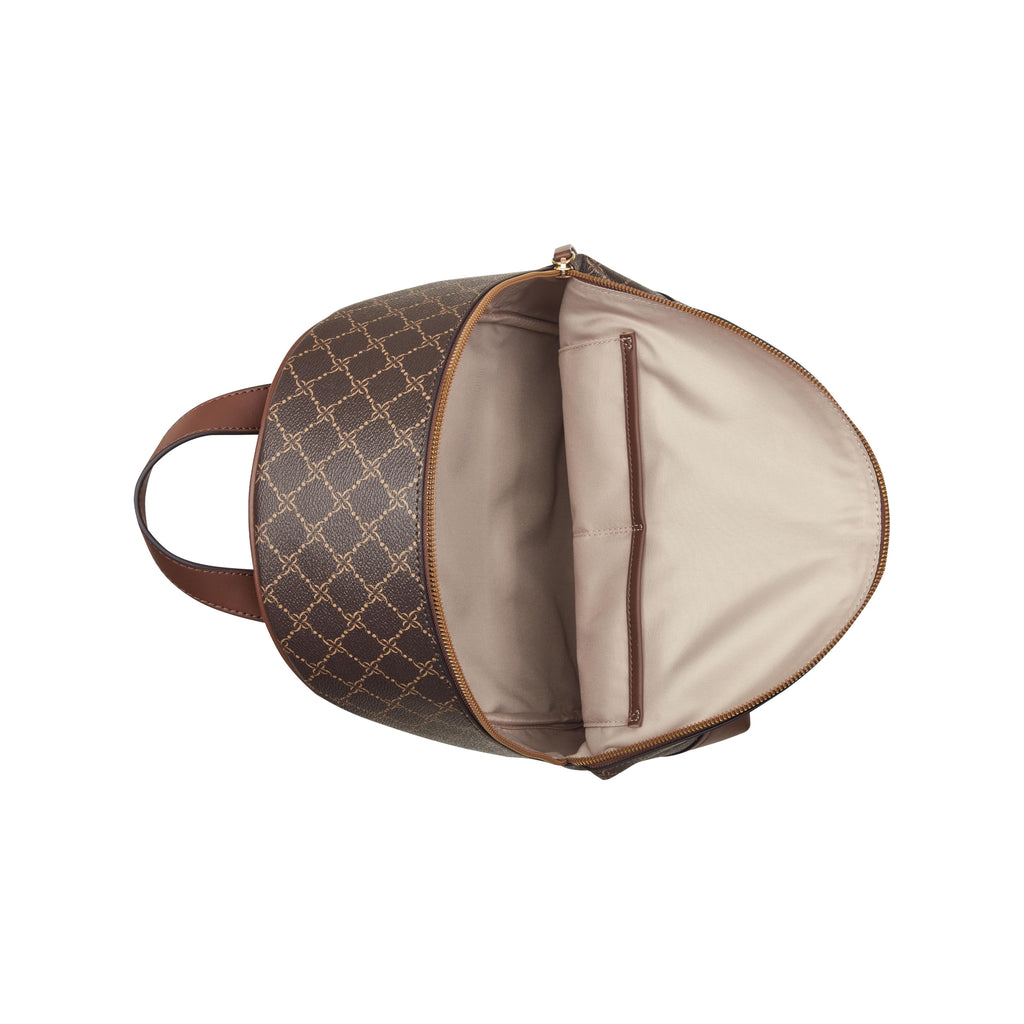 Nine West Handbags MILENIA MEDIUM BACKPACK BROWN LOGO/MAHOGANY
